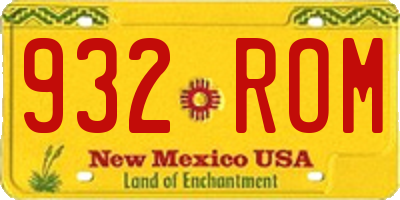 NM license plate 932ROM