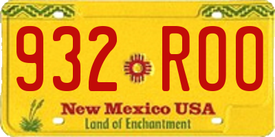 NM license plate 932ROO