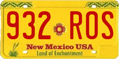 NM license plate 932ROS