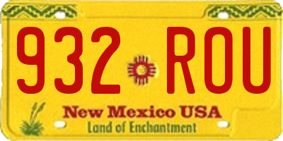NM license plate 932ROU