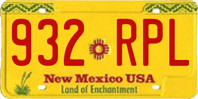 NM license plate 932RPL