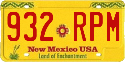 NM license plate 932RPM