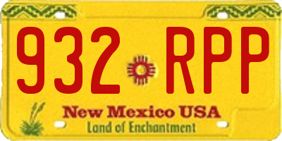 NM license plate 932RPP