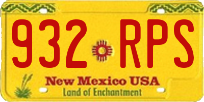 NM license plate 932RPS