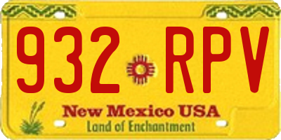 NM license plate 932RPV