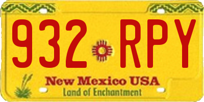 NM license plate 932RPY