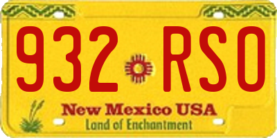 NM license plate 932RSO