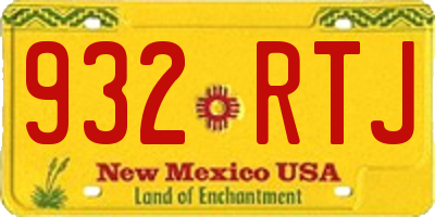 NM license plate 932RTJ