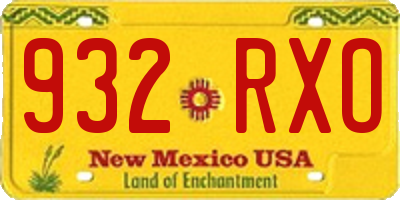 NM license plate 932RXO
