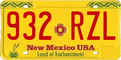 NM license plate 932RZL