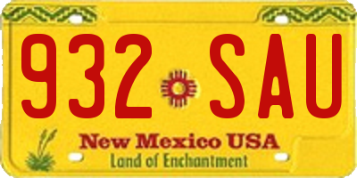 NM license plate 932SAU