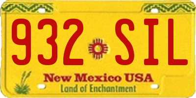 NM license plate 932SIL