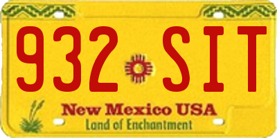 NM license plate 932SIT