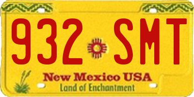 NM license plate 932SMT