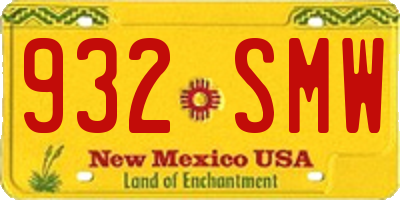 NM license plate 932SMW