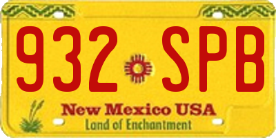 NM license plate 932SPB