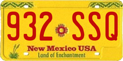 NM license plate 932SSQ