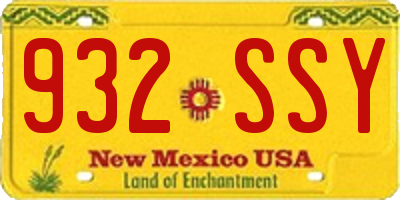 NM license plate 932SSY