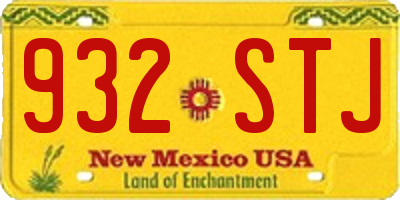 NM license plate 932STJ