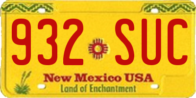 NM license plate 932SUC