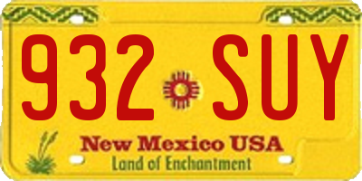 NM license plate 932SUY