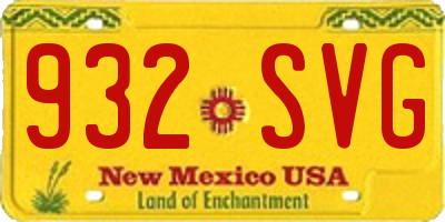 NM license plate 932SVG
