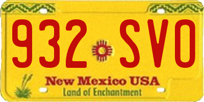 NM license plate 932SVO
