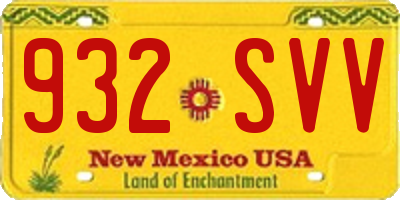 NM license plate 932SVV
