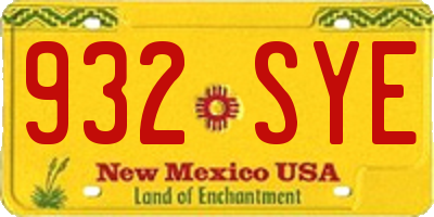 NM license plate 932SYE
