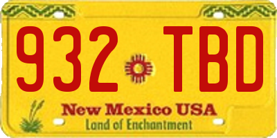NM license plate 932TBD