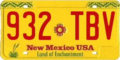 NM license plate 932TBV