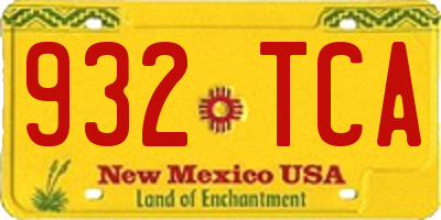 NM license plate 932TCA