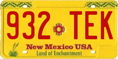 NM license plate 932TEK