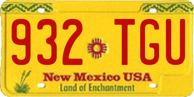 NM license plate 932TGU