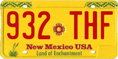 NM license plate 932THF