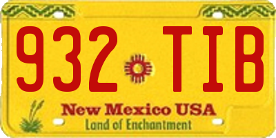 NM license plate 932TIB