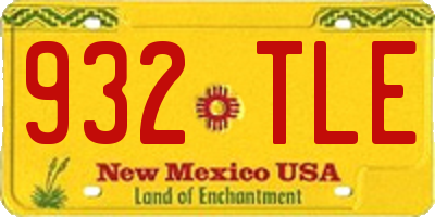 NM license plate 932TLE
