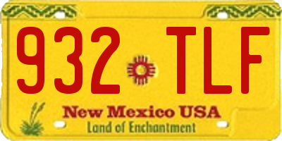 NM license plate 932TLF