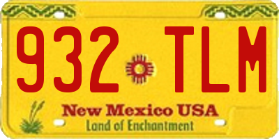 NM license plate 932TLM