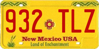 NM license plate 932TLZ