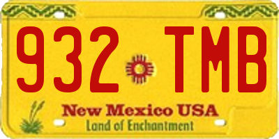 NM license plate 932TMB