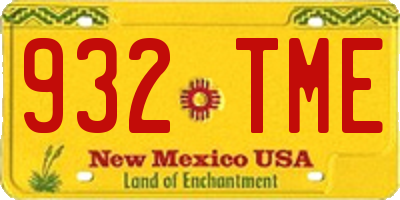 NM license plate 932TME