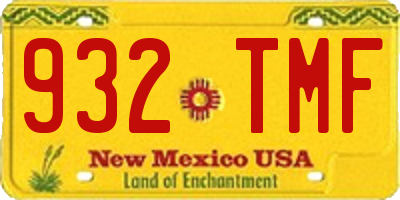 NM license plate 932TMF