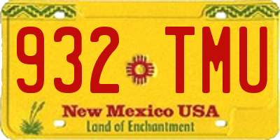NM license plate 932TMU