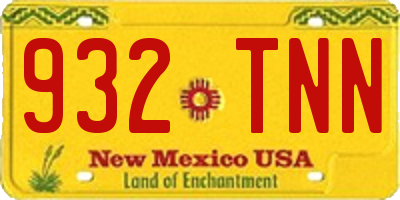 NM license plate 932TNN