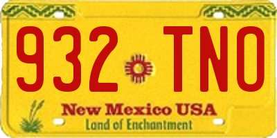 NM license plate 932TNO