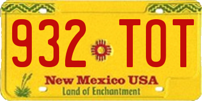 NM license plate 932TOT