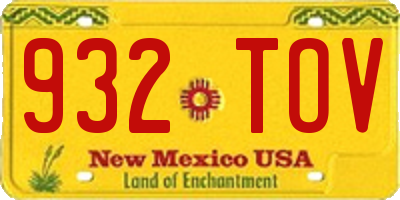 NM license plate 932TOV