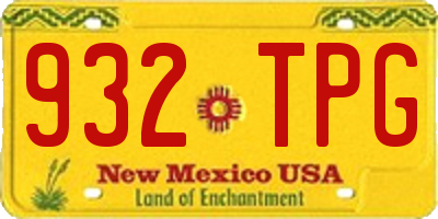 NM license plate 932TPG