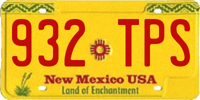 NM license plate 932TPS